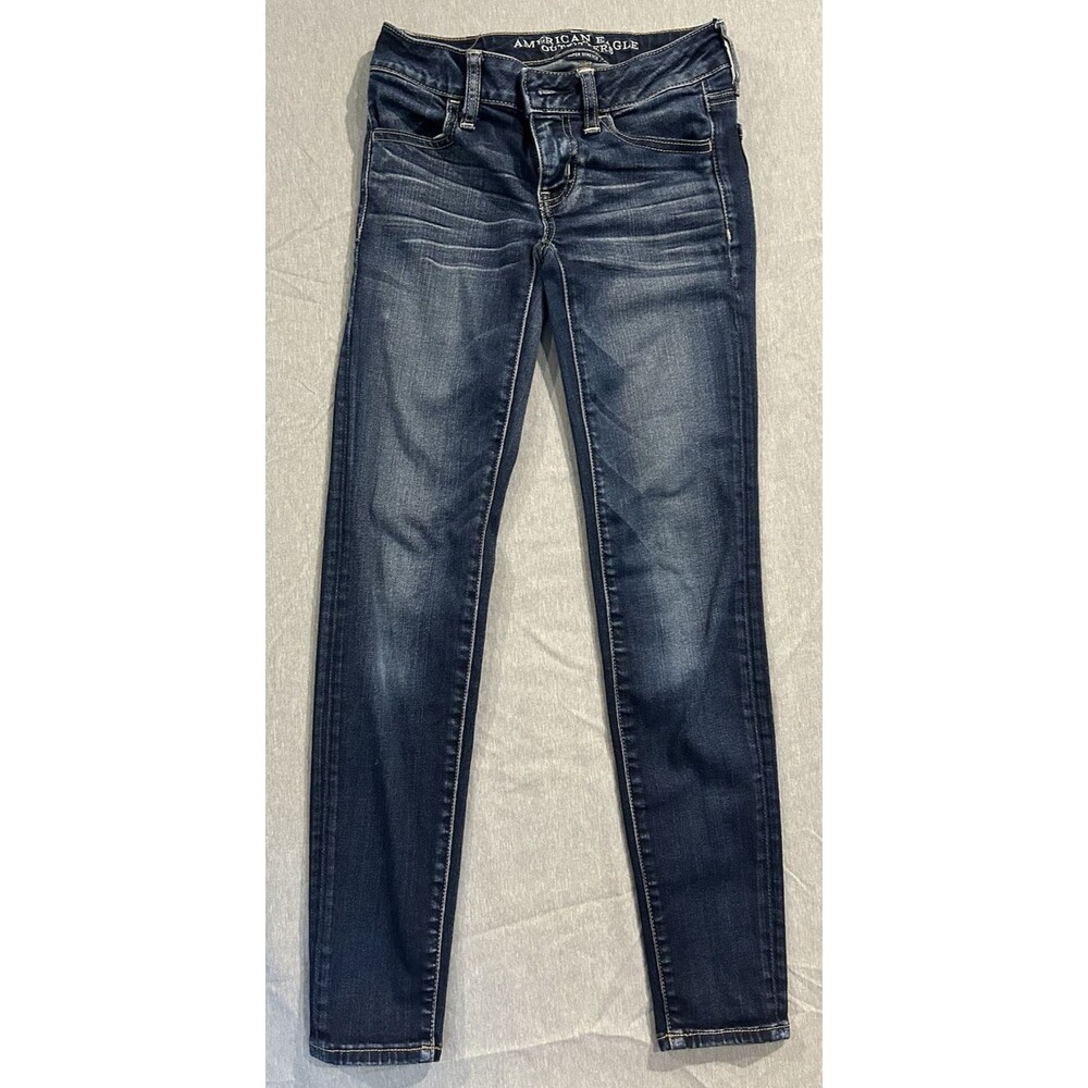 American Eagle Outfitters Super Low Rise Jegging Blue Jeans - Size 00 Short
